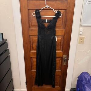 For Love & Lemons Casey Maxi Dress Black size XS NWT's $279